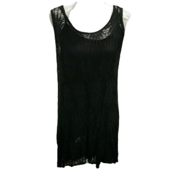 Two-piece black crocheted dress made in Italy - Picture 1 of 7